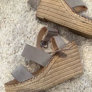 Dolce Vita Gray Espadrille Wedge Sandals